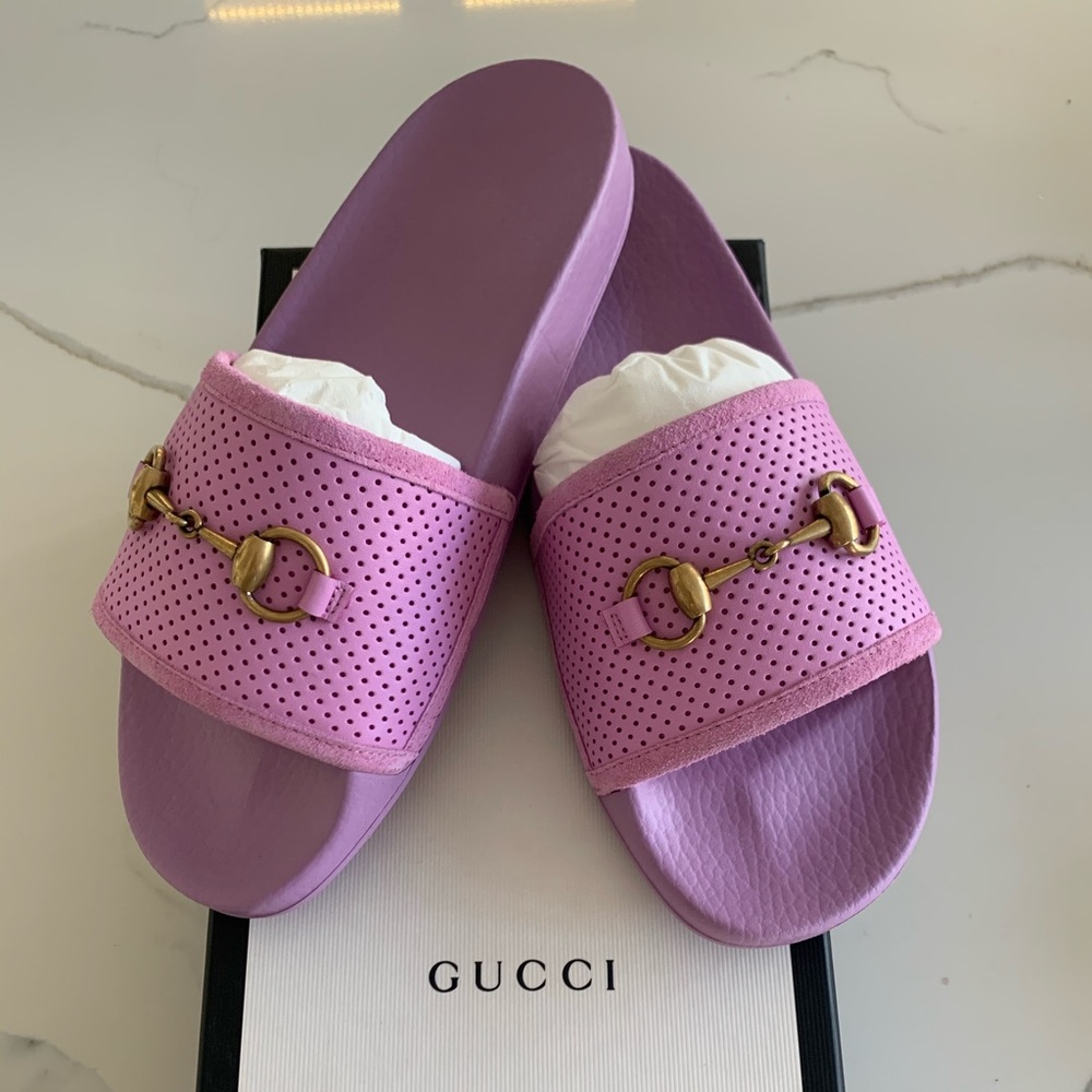 Gucci Pursuit Horsebit Slides
